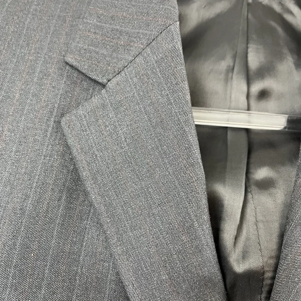 Banana Republic Pinstripe‎ Blazer Modern Slim Fit Men Gray Red Size 40R Wool